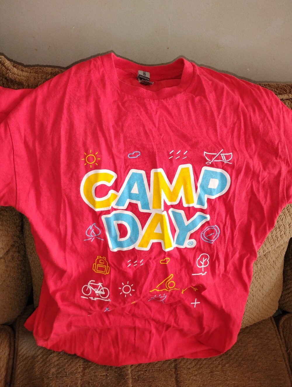 Gildan Bright Pink CAMP DAY Graphic Tee
